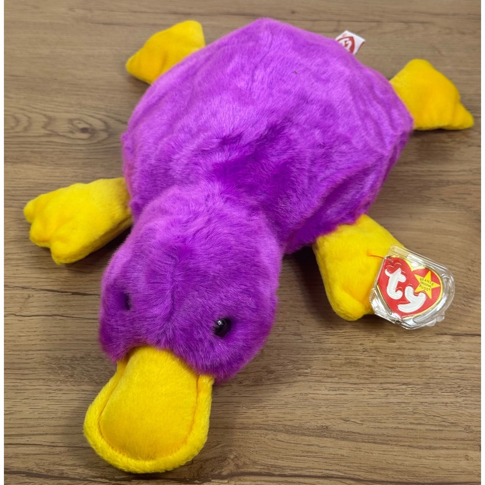 Ty Beanie Buddy Patti Platypus Plush Large Purple 1998 Vintage 14 Inch